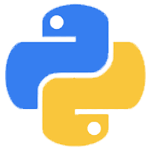 Icon representing Python programming language on the website.