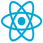 Icon representing React framework on the website.